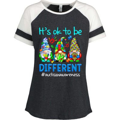 Autism Awareness Gnomes Its Ok To Be Different Enza Ladies Jersey Colorblock Tee