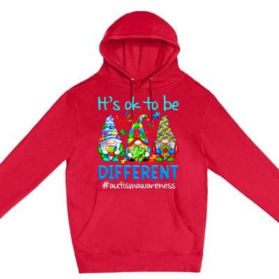 Autism Awareness Gnomes Its Ok To Be Different Premium Pullover Hoodie