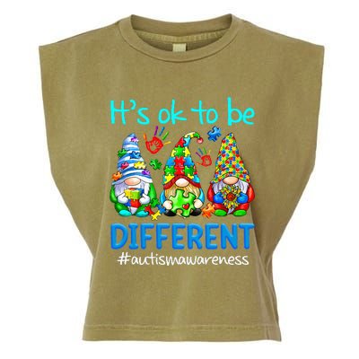 Autism Awareness Gnomes Its Ok To Be Different Garment-Dyed Women's Muscle Tee