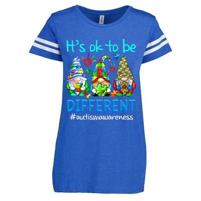 Autism Awareness Gnomes Its Ok To Be Different Enza Ladies Jersey Football T-Shirt