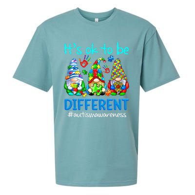 Autism Awareness Gnomes Its Ok To Be Different Sueded Cloud Jersey T-Shirt