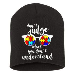 Autism Awareness Gift Design For Autistic Awareness Short Acrylic Beanie