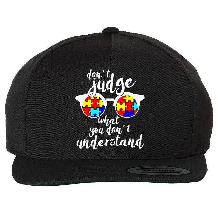 Autism Awareness Gift Design For Autistic Awareness Wool Snapback Cap