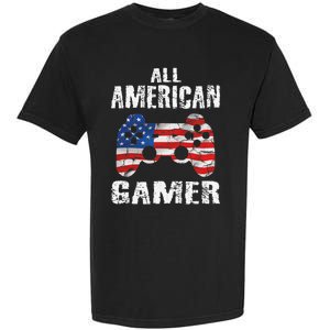 All American Gamer 4th Of July Video Games Garment-Dyed Heavyweight T-Shirt