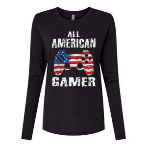 All American Gamer 4th Of July Video Games Womens Cotton Relaxed Long Sleeve T-Shirt