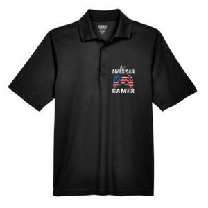 All American Gamer 4th Of July Video Games Men's Origin Performance Pique Polo