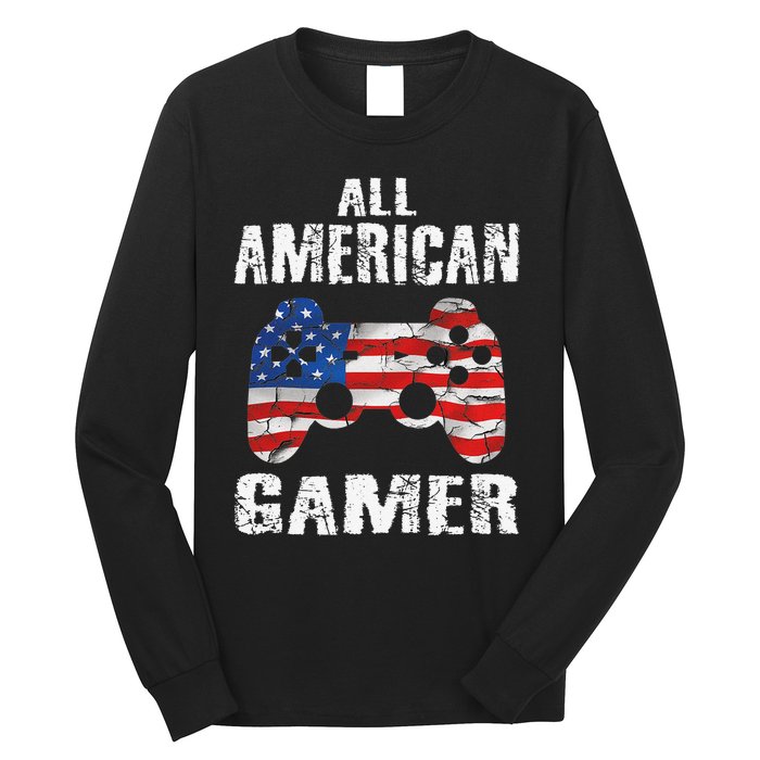 All American Gamer 4th Of July Video Games Long Sleeve Shirt