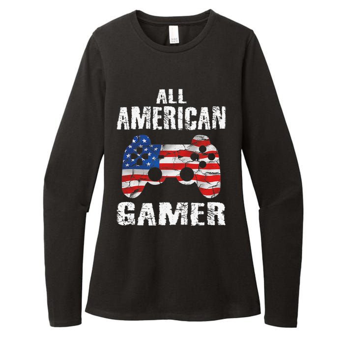 All American Gamer 4th Of July Video Games Womens CVC Long Sleeve Shirt