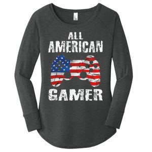 All American Gamer 4th Of July Video Games Women's Perfect Tri Tunic Long Sleeve Shirt