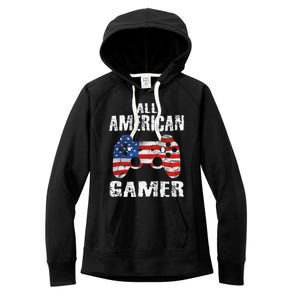 All American Gamer 4th Of July Video Games Women's Fleece Hoodie