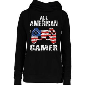 All American Gamer 4th Of July Video Games Womens Funnel Neck Pullover Hood