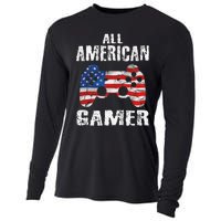 All American Gamer 4th Of July Video Games Cooling Performance Long Sleeve Crew