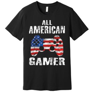 All American Gamer 4th Of July Video Games Premium T-Shirt