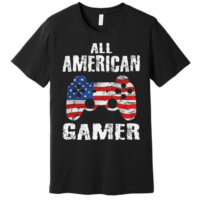 All American Gamer 4th Of July Video Games Premium T-Shirt