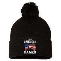 All American Gamer 4th Of July Video Games Pom Pom 12in Knit Beanie