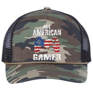 All American Gamer 4th Of July Video Games Retro Rope Trucker Hat Cap