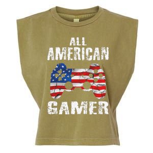 All American Gamer 4th Of July Video Games Garment-Dyed Women's Muscle Tee