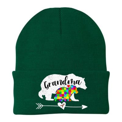 Autism Awareness Grandma Bear Support Autistic Adults Knit Cap Winter Beanie