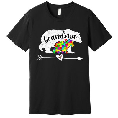 Autism Awareness Grandma Bear Support Autistic Adults Premium T-Shirt