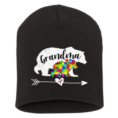 Autism Awareness Grandma Bear Support Autistic Adults Short Acrylic Beanie