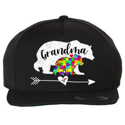 Autism Awareness Grandma Bear Support Autistic Adults Wool Snapback Cap