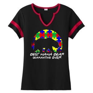 Autism Awareness Gift For Best Mama Bear Mom In Quarantine Gift Ladies Halftime Notch Neck Tee