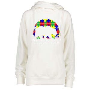 Autism Awareness Gift For Best Mama Bear Mom In Quarantine Gift Womens Funnel Neck Pullover Hood