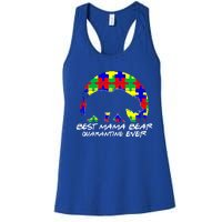 Autism Awareness Gift For Best Mama Bear Mom In Quarantine Gift Women's Racerback Tank