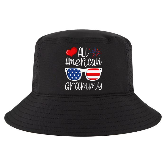 All American Grammy 4th of July American Flag Grandma Cool Comfort Performance Bucket Hat