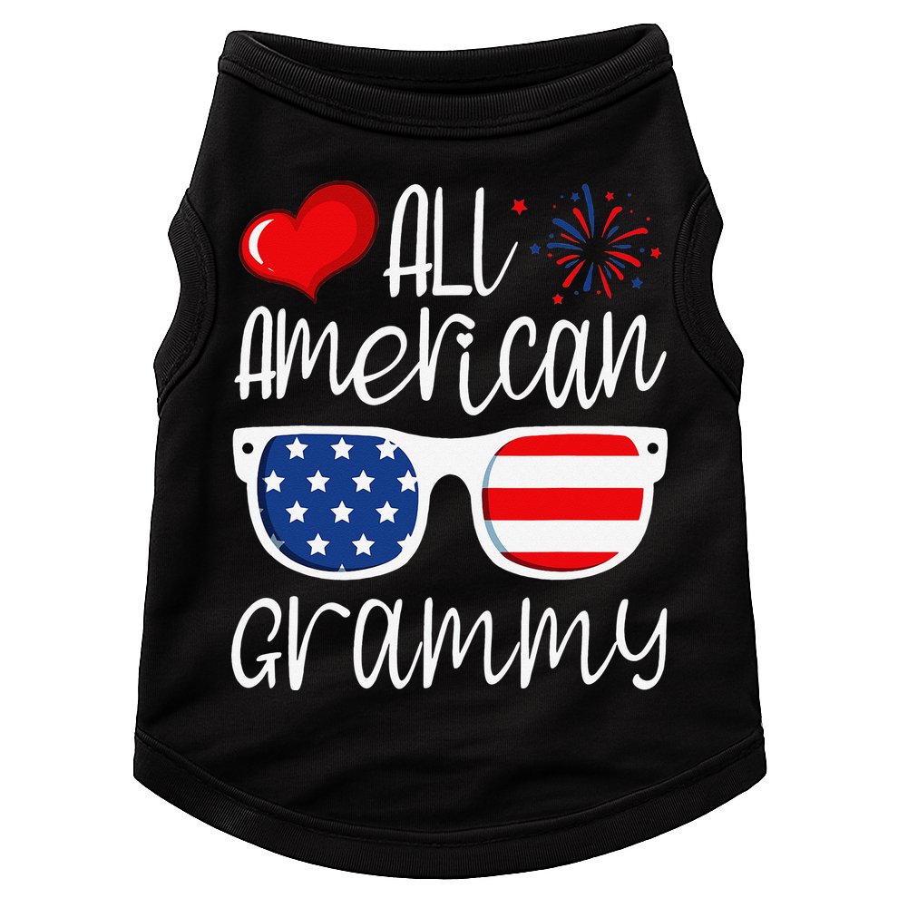 All American Grammy 4th of July American Flag Grandma Doggie Tank