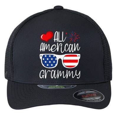 All American Grammy 4th of July American Flag Grandma Flexfit Unipanel Trucker Cap
