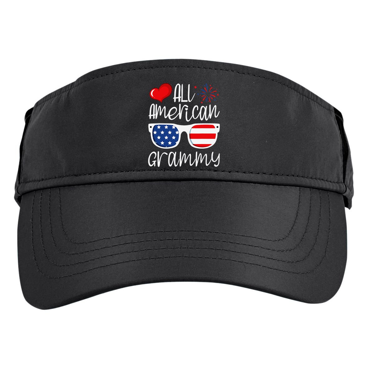 All American Grammy 4th of July American Flag Grandma Adult Drive Performance Visor