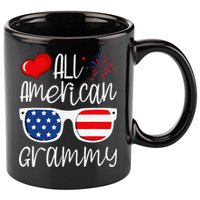 All American Grammy 4th of July American Flag Grandma 11oz C Handle Ceramic Mug