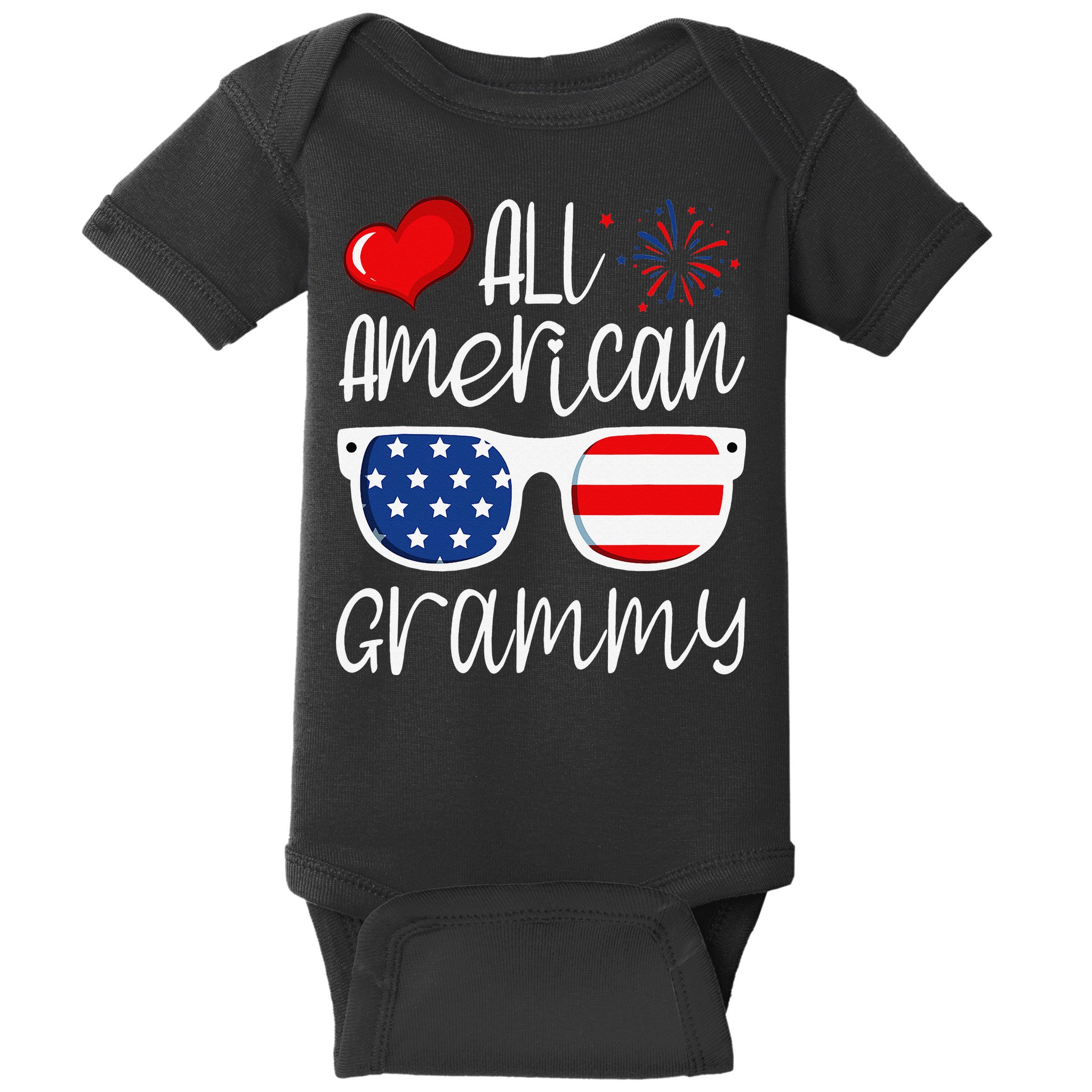 All American Grammy 4th of July American Flag Grandma Baby Bodysuit