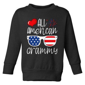 All American Grammy 4th of July American Flag Grandma Toddler Sweatshirt