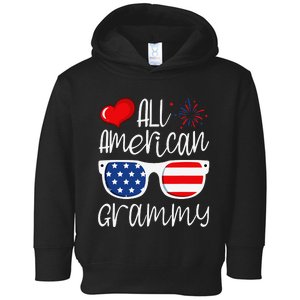 All American Grammy 4th of July American Flag Grandma Toddler Hoodie