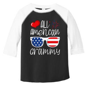 All American Grammy 4th of July American Flag Grandma Toddler Fine Jersey T-Shirt