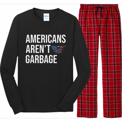 Americans ArenT Garbage Trump 2024 Garbage Trump Supporters Long Sleeve Pajama Set