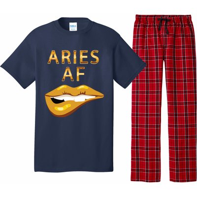 Aries Af Gold Sexy Lip Birthday Pajama Set