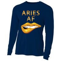 Aries Af Gold Sexy Lip Birthday Cooling Performance Long Sleeve Crew