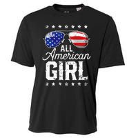 All American Girl 4th Of July Family Matching Sunglasses Cooling Performance Crew T-Shirt