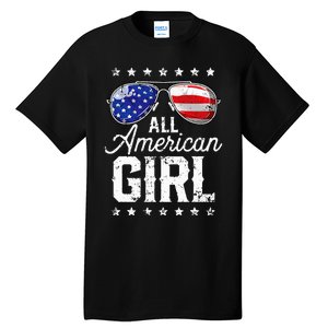 All American Girl 4th Of July Family Matching Sunglasses Tall T-Shirt