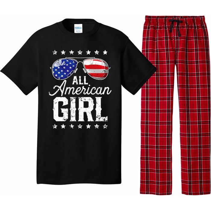 All American Girl 4th Of July Family Matching Sunglasses Pajama Set