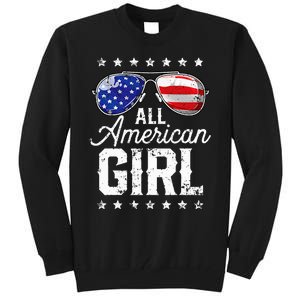 All American Girl 4th Of July Family Matching Sunglasses Tall Sweatshirt