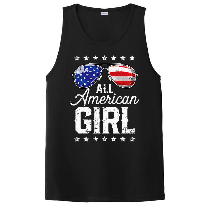 All American Girl 4th Of July Family Matching Sunglasses PosiCharge Competitor Tank