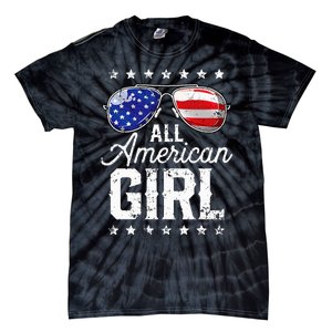 All American Girl 4th Of July Family Matching Sunglasses Tie-Dye T-Shirt