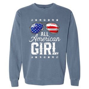 All American Girl 4th Of July Family Matching Sunglasses Garment-Dyed Sweatshirt