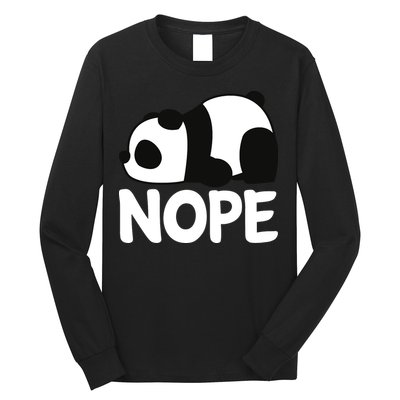 Adorable Animal Graphic Tired Sleeping Nope Cute Panda Bear Long Sleeve Shirt