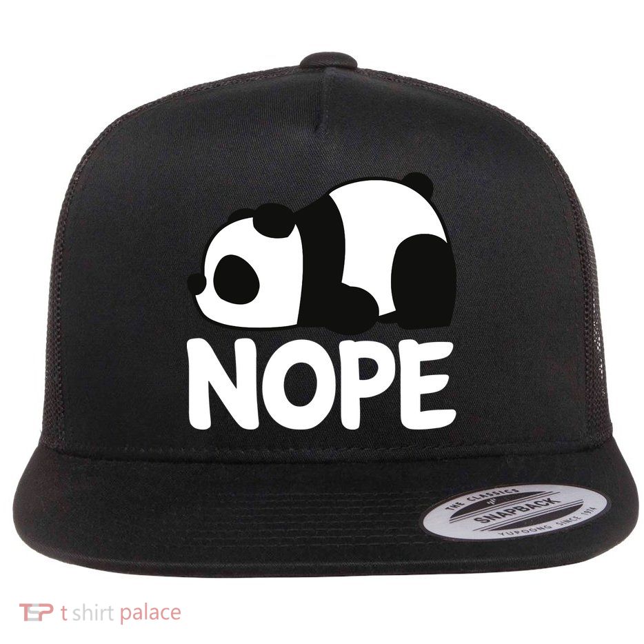 Adorable Animal Graphic Tired Sleeping Nope Cute Panda Bear Flatbill Hat
