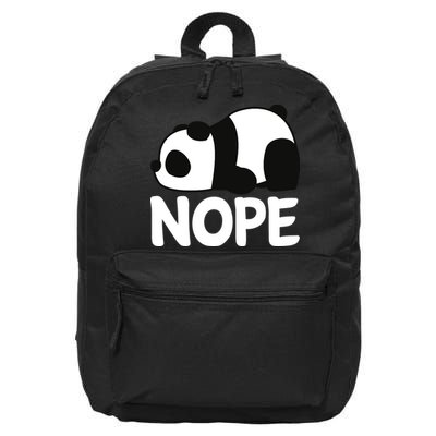Adorable Animal Graphic Tired Sleeping Nope Cute Panda Bear 16 in Basic Backpack